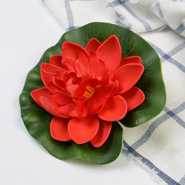 1PC Artificial Lotus Plant Flower Water Lily Floating Flower Lifelike Micro Landscape Colorful Artificial Ornament Garden Decor 4