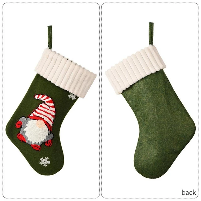 Christmas Stockings Felt Christmas Stockings Decoration Large 3D Gnome Cuff  Gift Bags Decorative Christmas Decor With