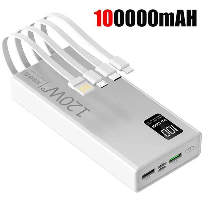 ตัวเลือกสินค้า พาวเวอร์แบงค์ 4-ใน-1 ความจุ 500000mAh ชาร์จเร็ว 120W พกพาสะดวก
