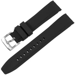 Versatile Waterproof Silicone Watch Strap with Curved Interface, Available in Multiple Sizes - 23mm (Black)