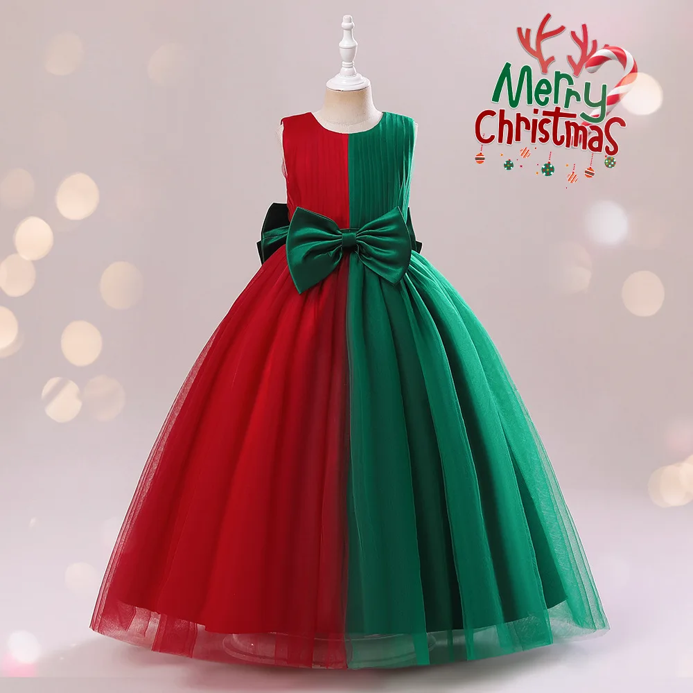 

New Baby Girls Clothes Kid Winter Green Christmas Dress Princess Santa Claus Long Gown Children Cosplay Costume Fancy Carnival