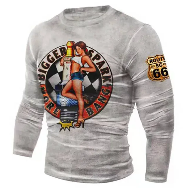 Vintage 3d Letter Print Men's T Shirt Spring Autumn Cotton Streetwear O Neck T Shirt Top Long Fashion American Clothing Eu Size 5