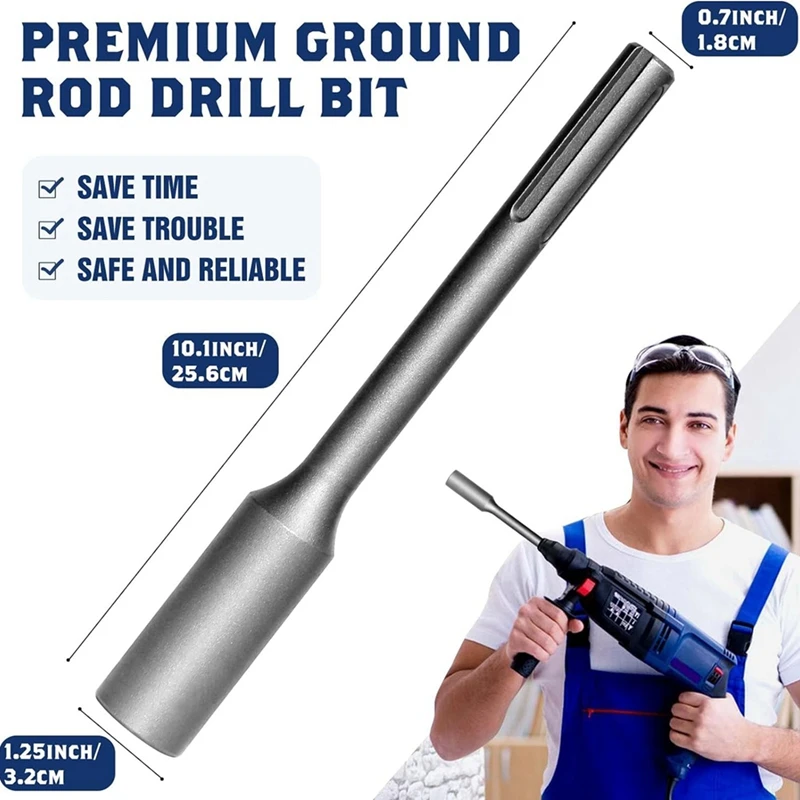 SDS-MAX Ground Rod Driver For 5/8Inch&3/4Inch Ground Steel Kit, Rods Drills,For Dewalt For  For Hitachi For Makita Durable