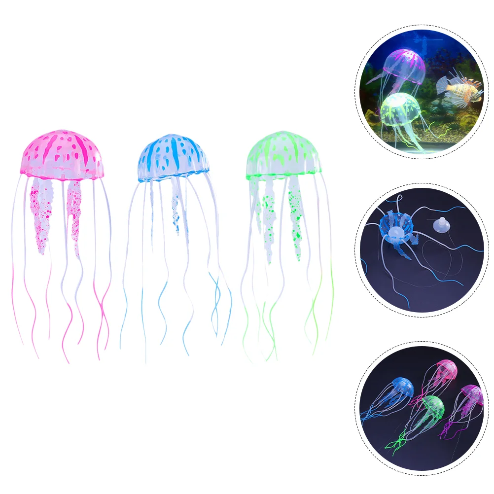 

3 Pcs Ornament Aquarium Decorations Jellyfish Model Simulated Sea Animals Delicate