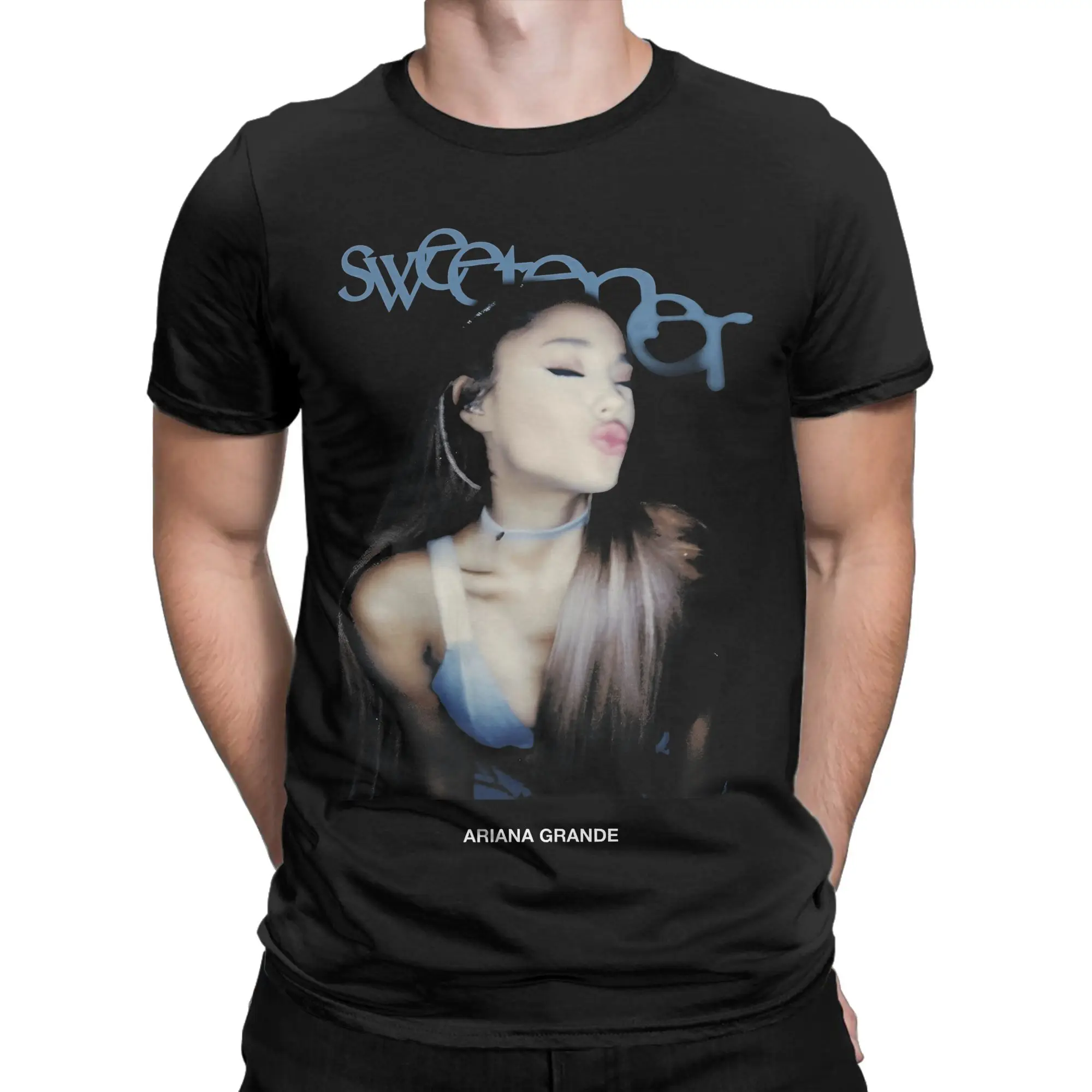 חולצת טי-שירט גברים Arianas Sweeteners World Tour מבד כותנה גדולה עם שרוול קצר וצווארון עגול, רעיון למתנה