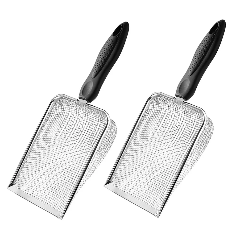 2PCS Multi-Functional Soil Sifter Set Stainless Steel Soil Sieve Ergonomic Lightweight 3.8mm 5mm Eyelet Gardening Tool