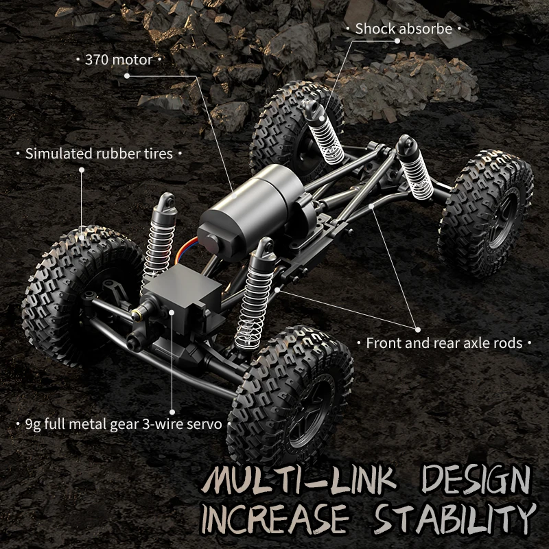 Rock Crawler RC 4WD 12km/h 40min 2.4GHz Tout Terrain