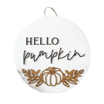 Hello Fall Decorations For Home Fall Door Sign Pumpkin Wreath Hanger Decor Wall Door Decor For Indoor Front Porch Signs Love 1