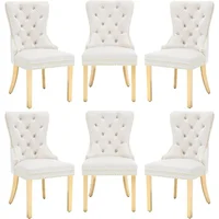 Dining Chairs Set of 6, Luxury Velvet Tufted Legs & Nailhead Trim, Back Lion Head Pull Ring & Rhomboid Pattern, Kitchen Chairs 1