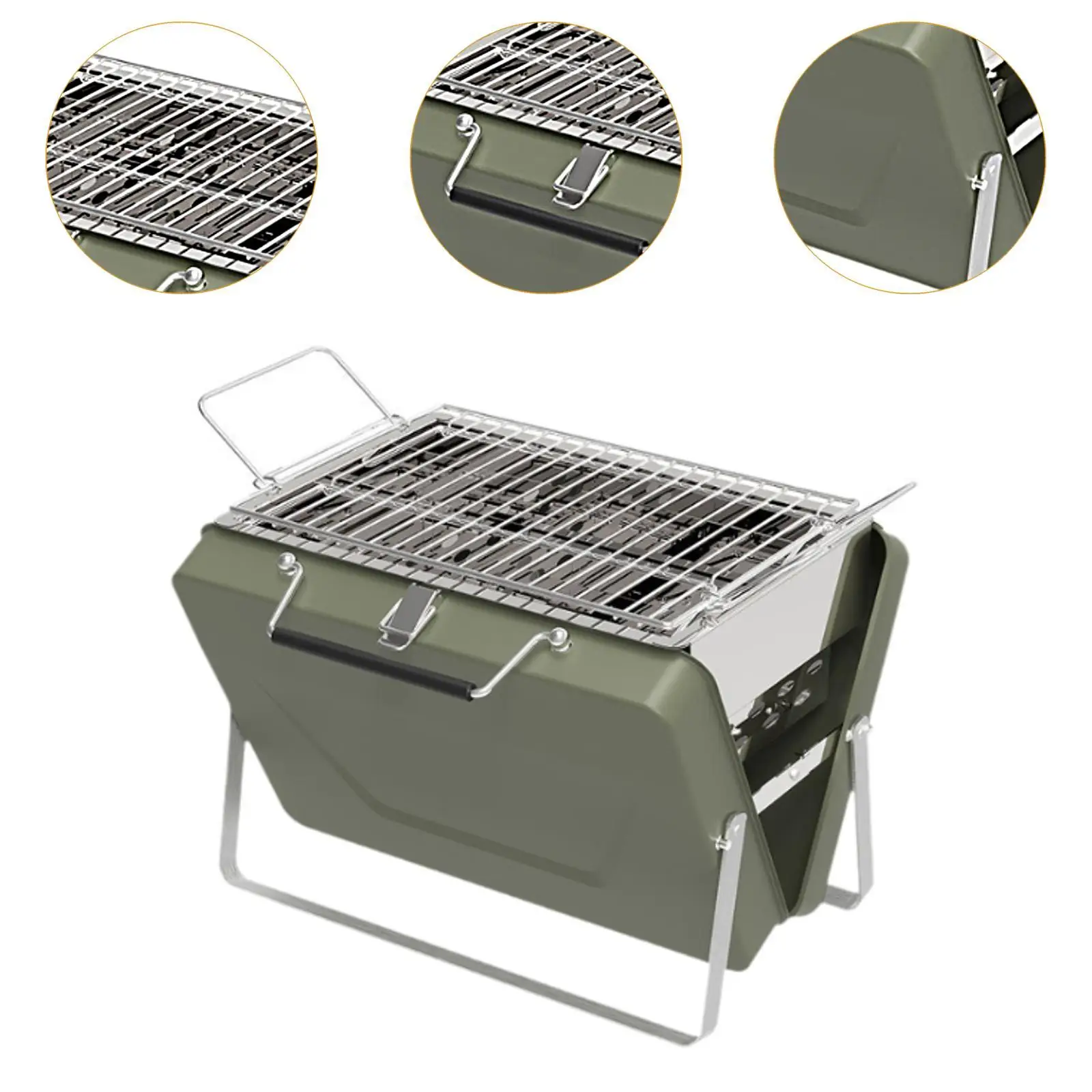 BBQ Grill Portable Mini Simple to Use Steady Small Medium Large Tailgating for Campfire Cooking Backyard Picnic Camping Domestic