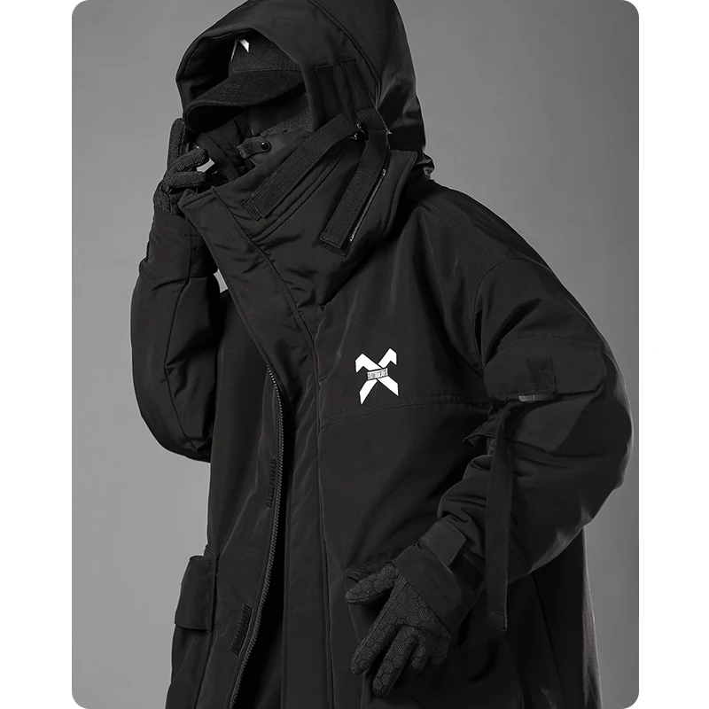 Unisex Male Fish Mouth Hooded Winter Coat Padding Puffer Jacket Heavyweight Men'S Clothes Varsity Harajuku Hiphop High Street 6