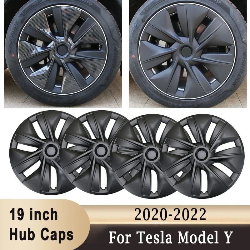 

4PCS 19 inch Hub Caps For Tesla Model Y 2020-2022 Wheel Protection Hub Cover Caps Rim Cover Vehicle Car Exterior Tire Decoration