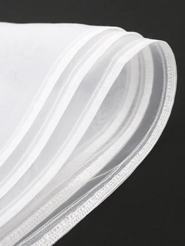فساتين نسائية بيضاء حلوة رقبة على شكل حرف O 3 طبقات فستان بأكمام جرس شفاف من خلال غطاء من التل فساتين قصيرة فضفاضة أنيقة 6