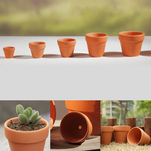 Ensemble de 8 petits pots en terre cuite, 8 x 8 cm, pot de fleur