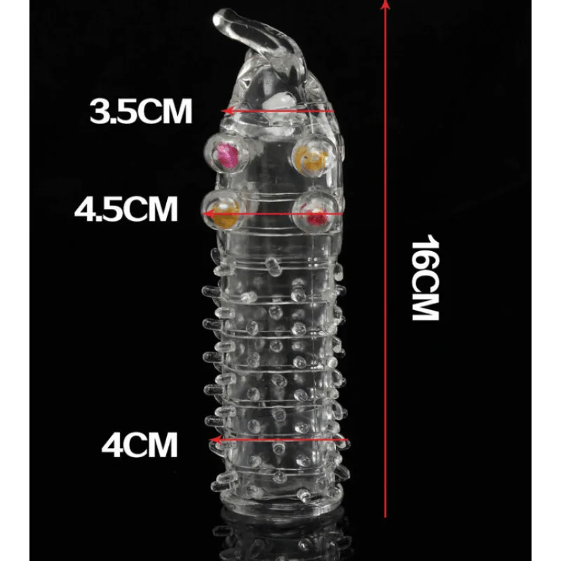 3D Large Particles Crystal Mace Penis Condoms with Spines Thick Penis Enlarger Delay Ejaculation Cock Ring for Sex Life Couples 5