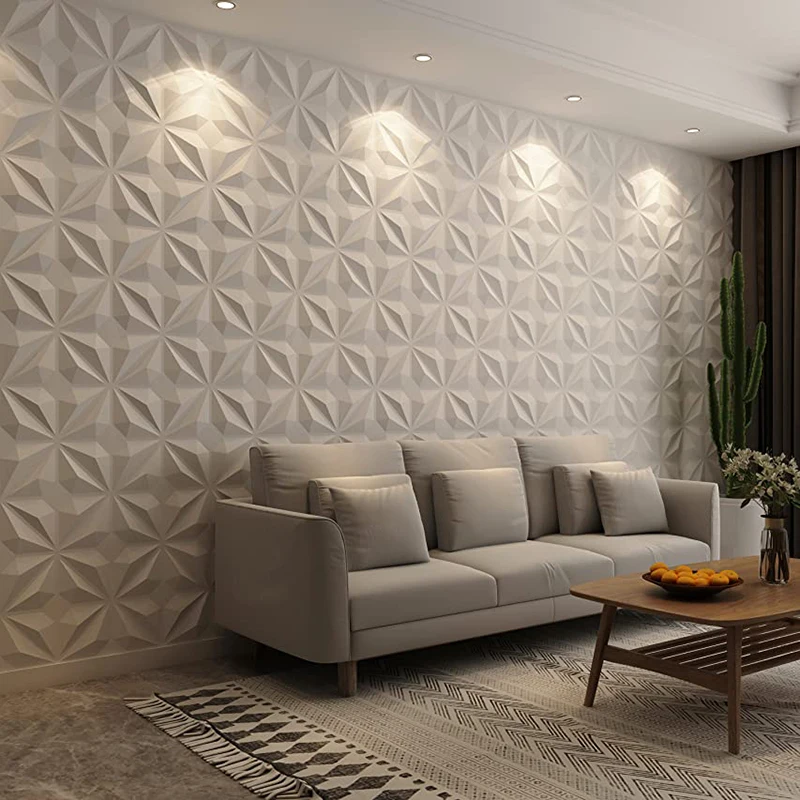 4pcs 3D White Wall Panel Decorative Wall Ceiling Tiles Cladding Board  Wallpaper