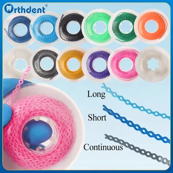 Dental Orthodontic Elastic Ultra Power Chain Long Short Continuous Rubber Band for Braces Dentistry Tooth Materials 4.57m/15Feet 1