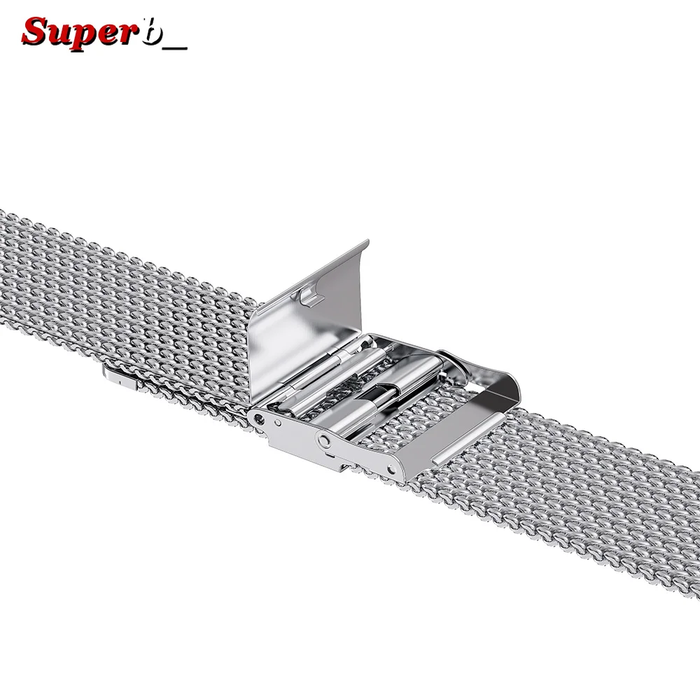 Premium Milanese Mesh Stainless Steel Watchband with Folding Buckle - Universal Strap, 16mm-20mm