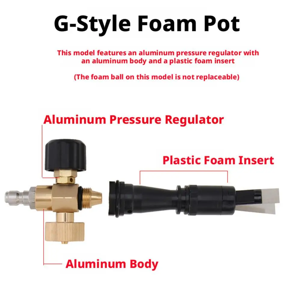 빅 마우스 PA 폼 캐논 1L 조절식 스노우 폼 랜스 고압 세척기용 1/4 퀵 커넥트 자동차 세척 클리너