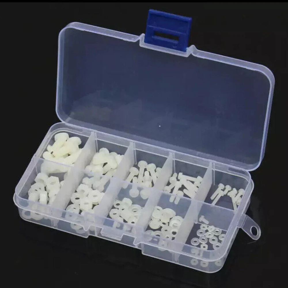 150Pcs Assorted M2 M2.5 M3 M4 M5 Nylon Plastic Hex Philips Screw Bolt Nut Spacer