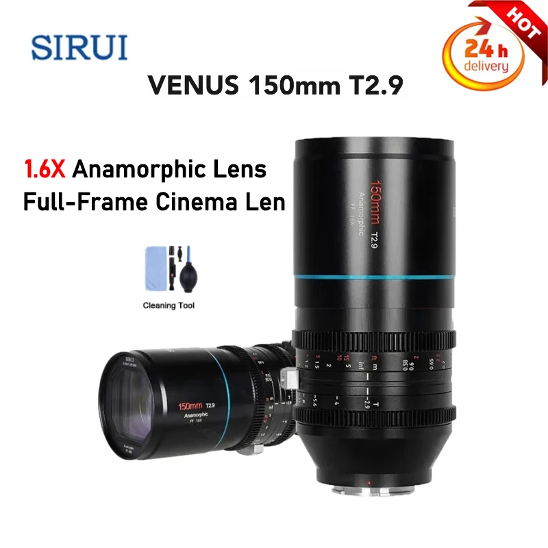 Аморфный объектив SIRUI VENUS 150 мм T2.9 1.6X, полнокадровый, с большой апертурой, линзы Cine для Sony E Canon RF Nikon Z Leica L Mount Camera