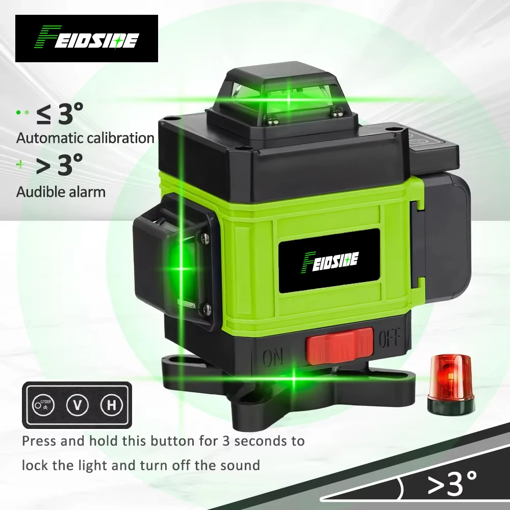 HILDA 4D 16 Lines Laser Level Self Leveling 360 Horizontal And Vertical Green Beam