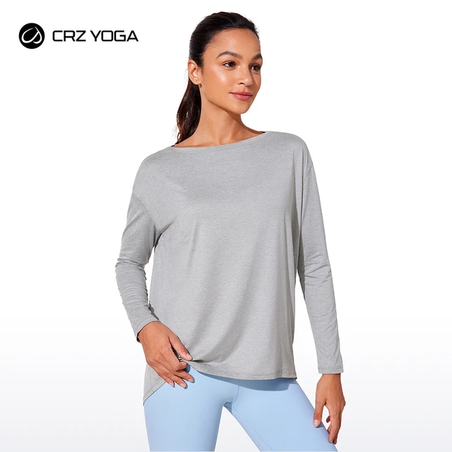 CRZ YOGA Women's Active Long Sleeve Sports Running Tee Top