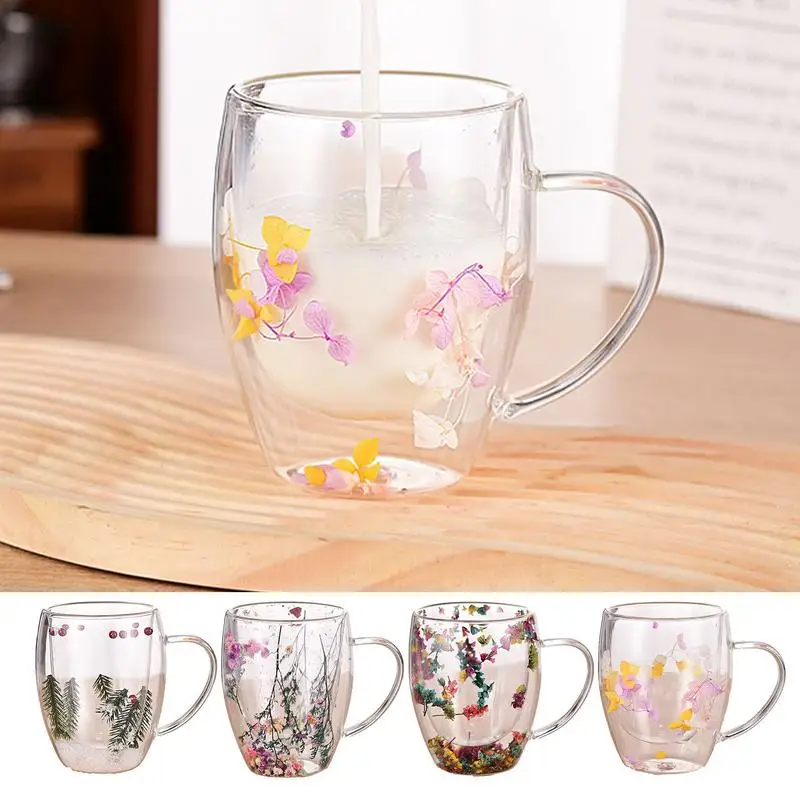 

350ML Double Wall Glass Cup Transparent Handmade Heat Resistant Tea Drink Cups Whisky Beer Coffee Mugs Drinkware Home Supplies