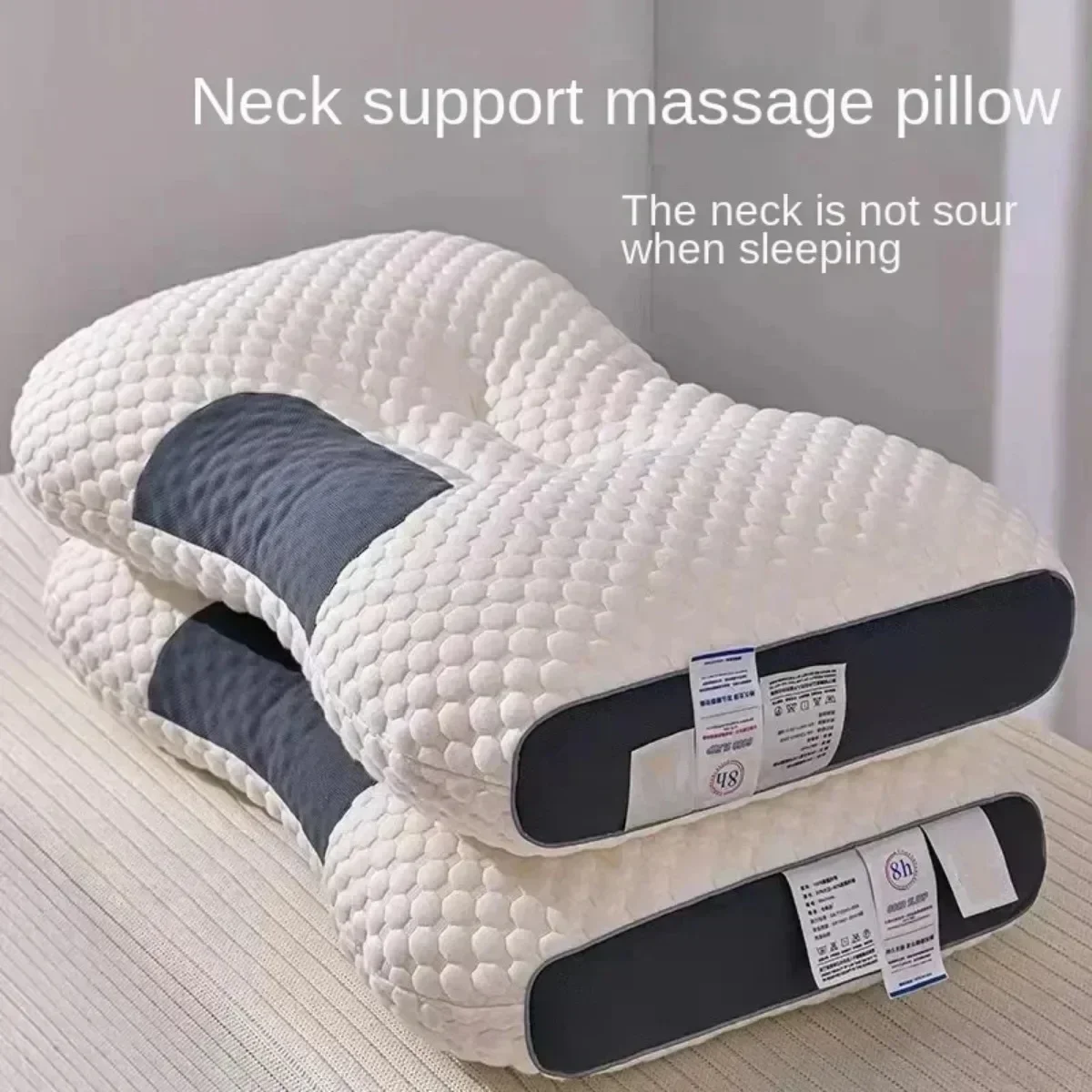 Cervical Orthopedic Neck Pillow Help Sleep and Protect The Pillow Neck Household Soybean Fiber SPA Massage Pillow for Sleeping