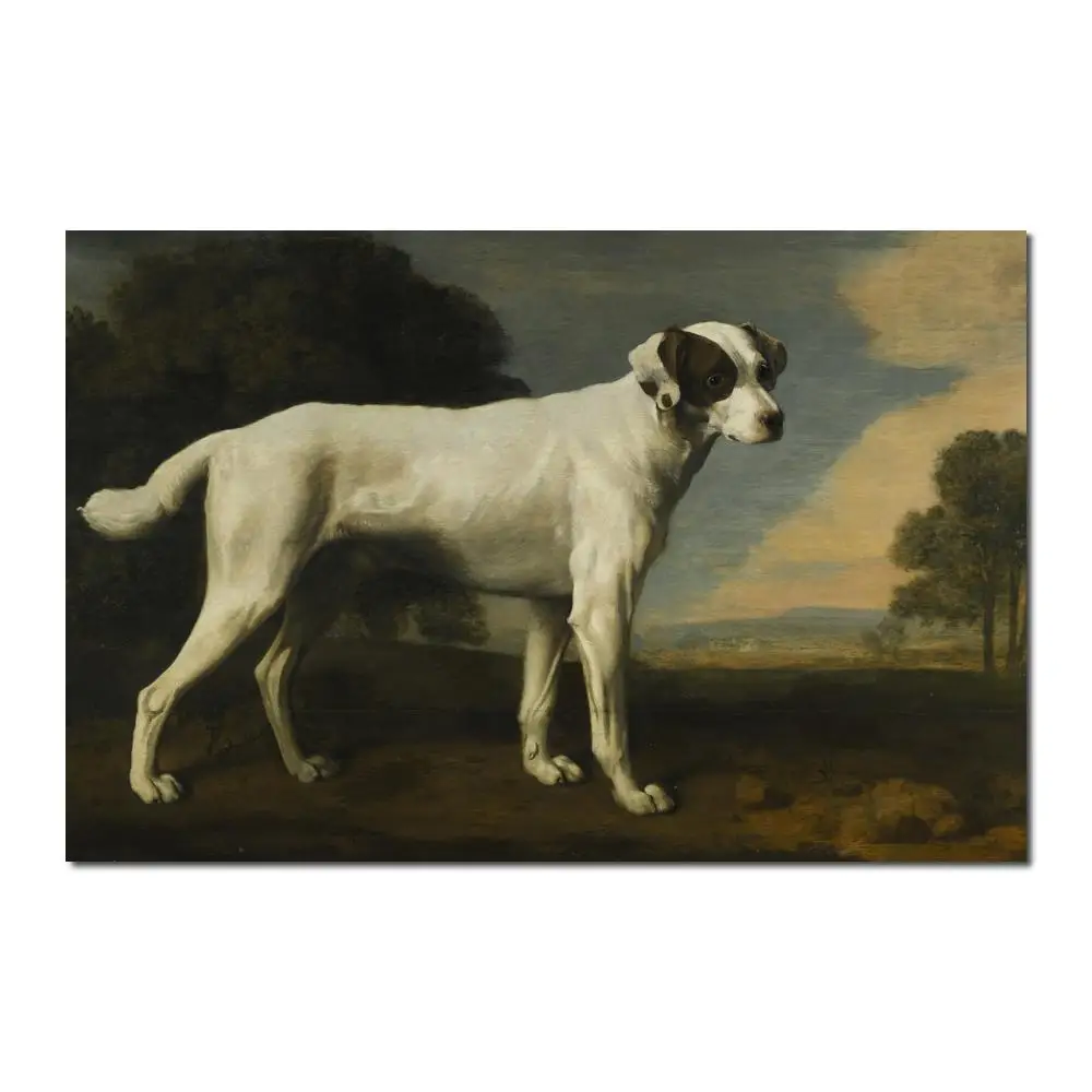Ritratto Dipinti Riproduzione Delle George Stubbs Viscount Gormanstons Cane Bianco Dipinto A Mano Di Alta Qualità