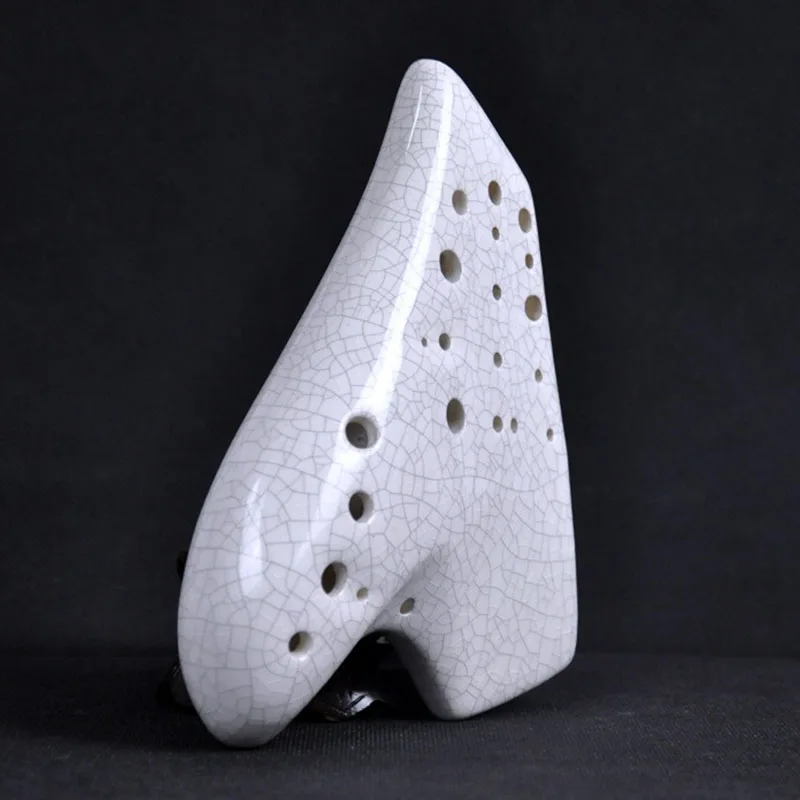 WhiteTripleOcarinaMusicInstrumentAltoToneCLegendOcarinasProfessionalMusical