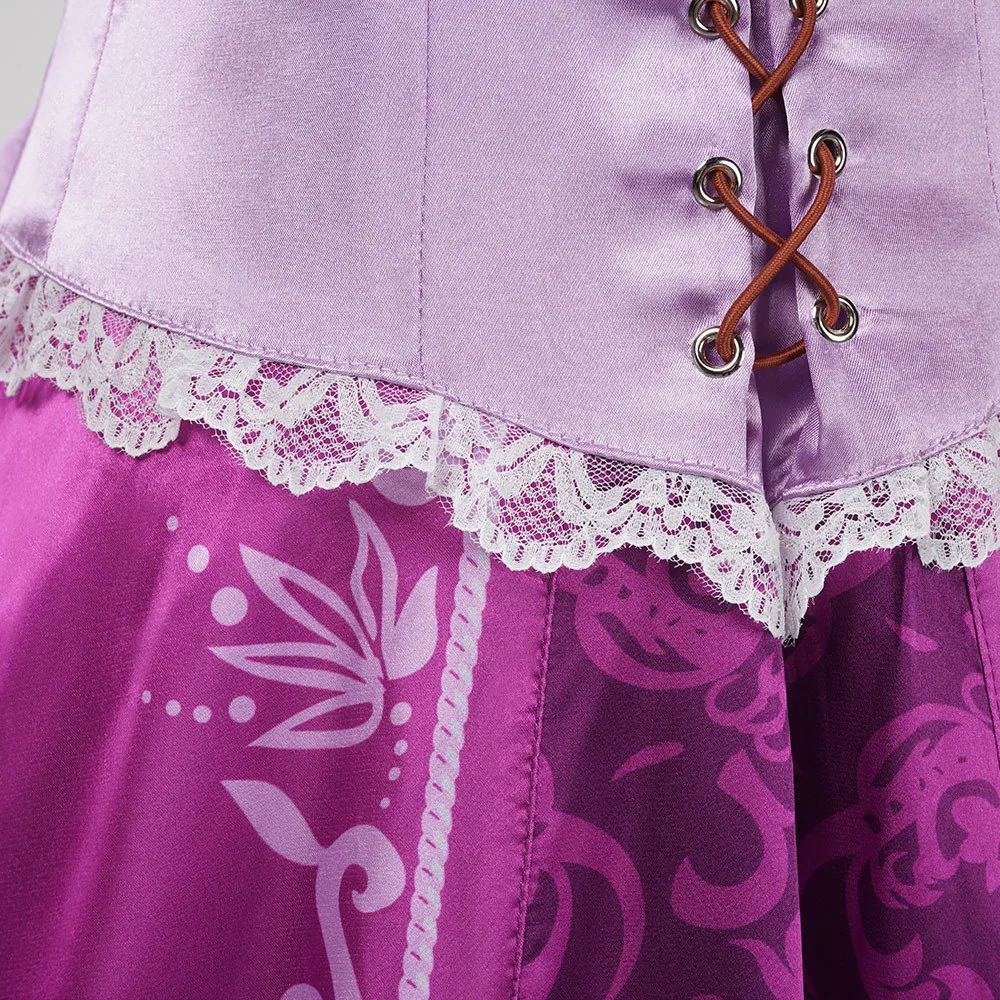 Anime Rapunzel Prinzessin Cosplay Kostüm Für Mädchen Frauen Rock Kleid Fantasia Halloween Karneval Partei Rolle Cartoon Outfit – Detail 8