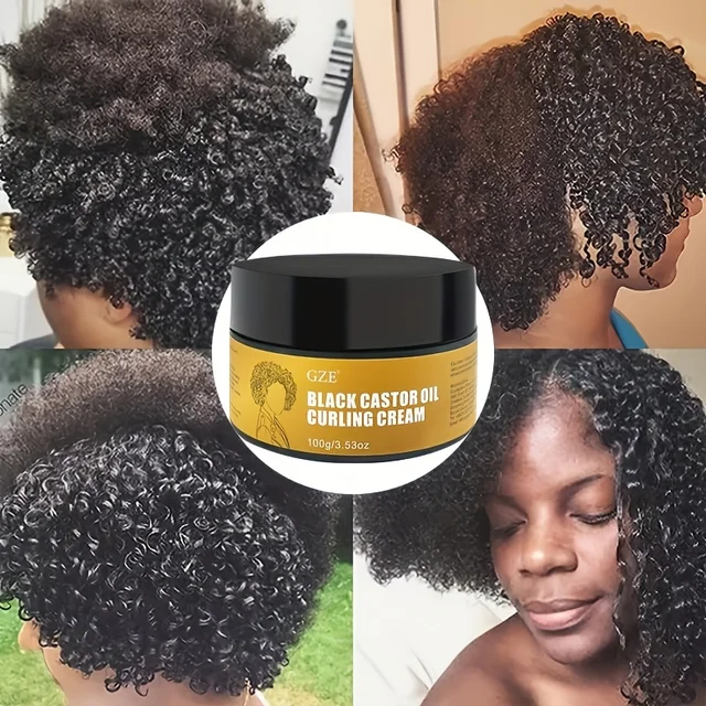 GZE Black Castor Oil Curl Defining Cream Hydrates Hair - Image 4