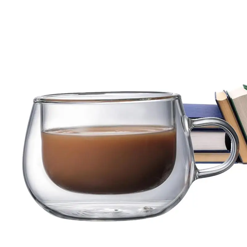 

Double Glass Coffee Mug Anti-scald Coffee Mug Iced Coffee Accessories Glass Cups For Parties Latte Beverage Hot Milk Tea