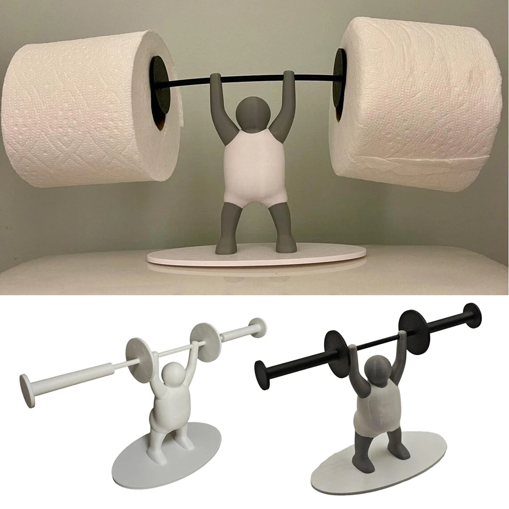 Funny Weightlifter Toilet Roll Holder Fitness Weightlifting Villain Bathroom Roll Holder 3d Printable Toilet Paper toilet paper holder toilet roll holder