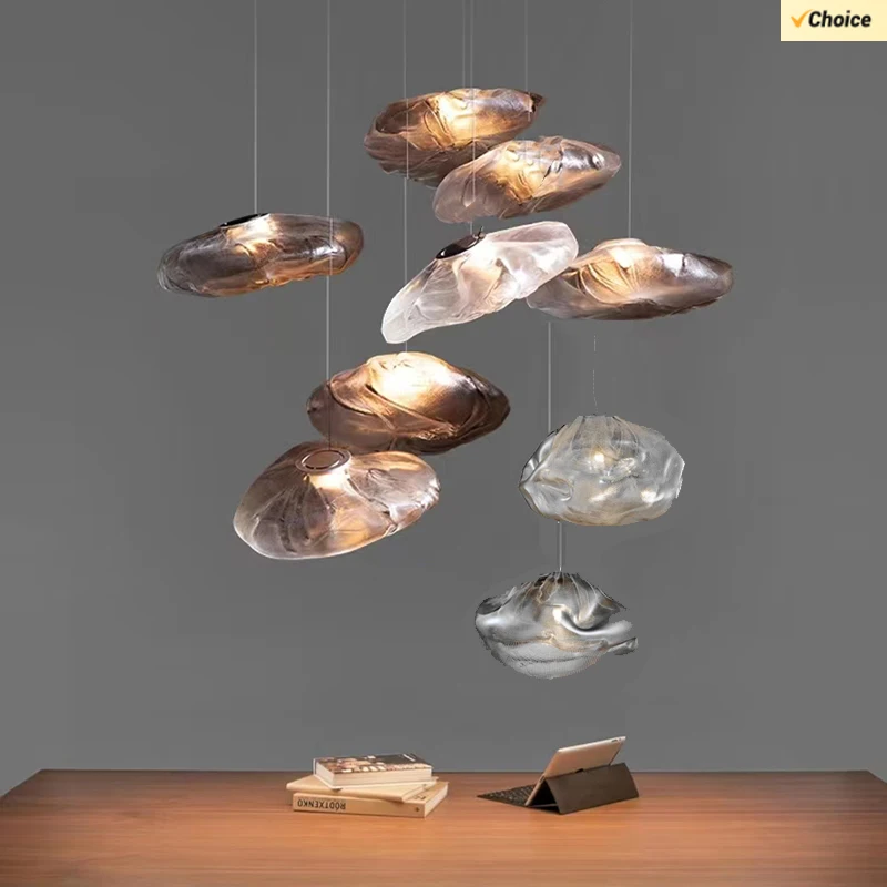 

Подвесной стеклянный светильник в виде облака, Скандинавская лампа для гостиной, столовой, ресторана, лофта, лестницы