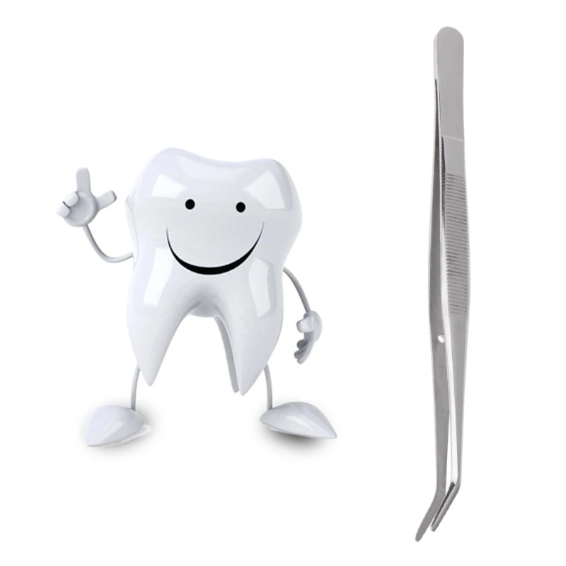 Stainless Steel Straight Elbow Anti-skid Medical Tweezers 12.5cm-30cm