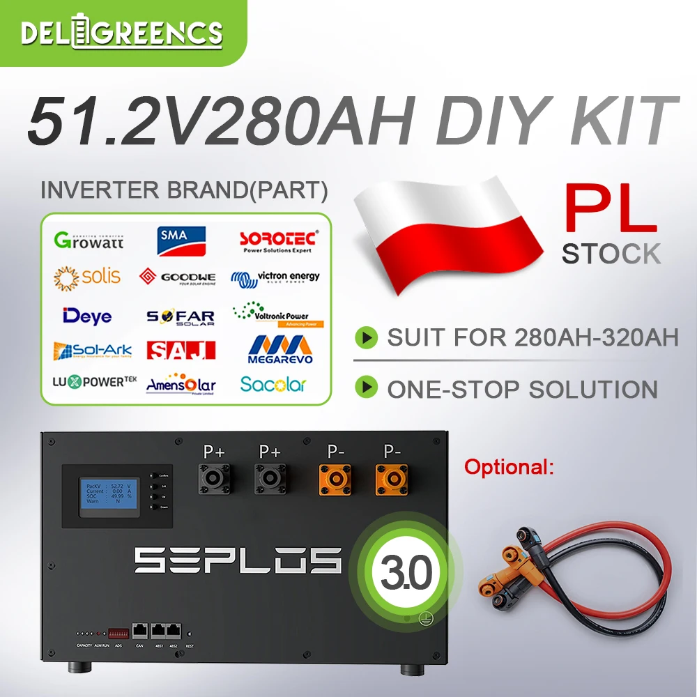 3.0 Seplos DIY Kits 48V 280AH Grade A LiFePO4 Battery Case V3 Smart BMS ...