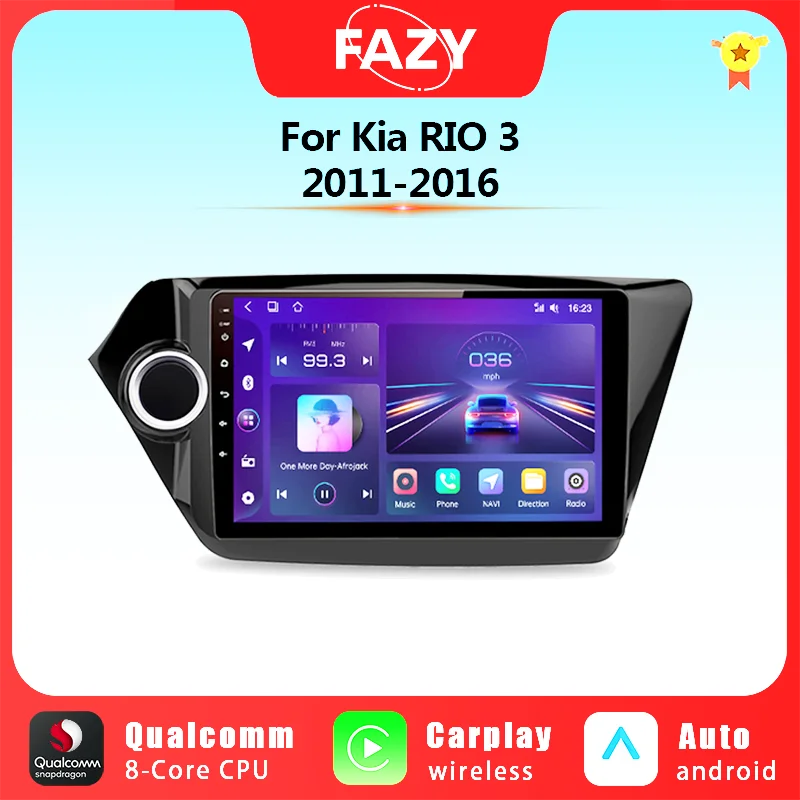 Wireless CarPlay Android Auto Radio For KIA RIO 3 2011 2012-2016 Car Multimedia GPS Navigation Stereo autoradio 2din Head Unit