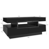 Table basse Table basse rectangulaire Table de salon Table basse rectangulaire moderne haute brillance Table à thé rangement salon 6