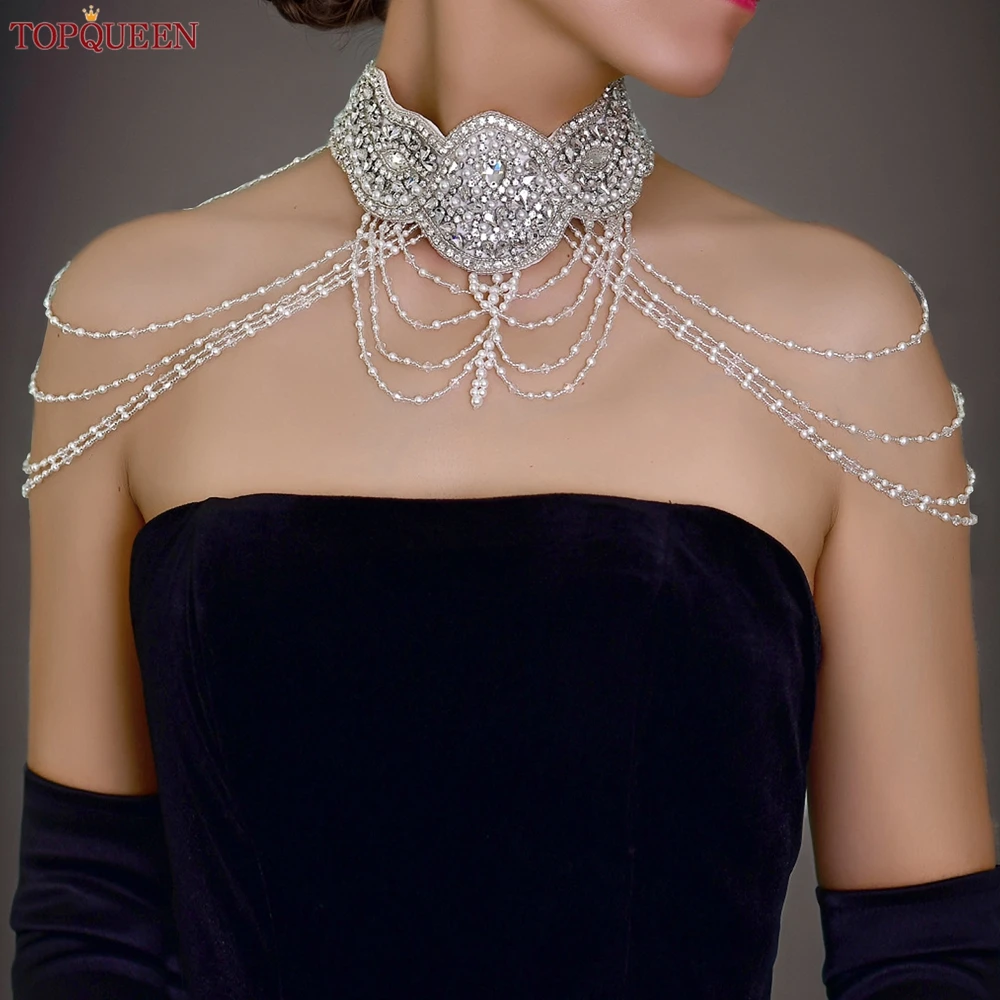 ネックレス・ペンダント Draped Chain Rhinestone Necklace 18