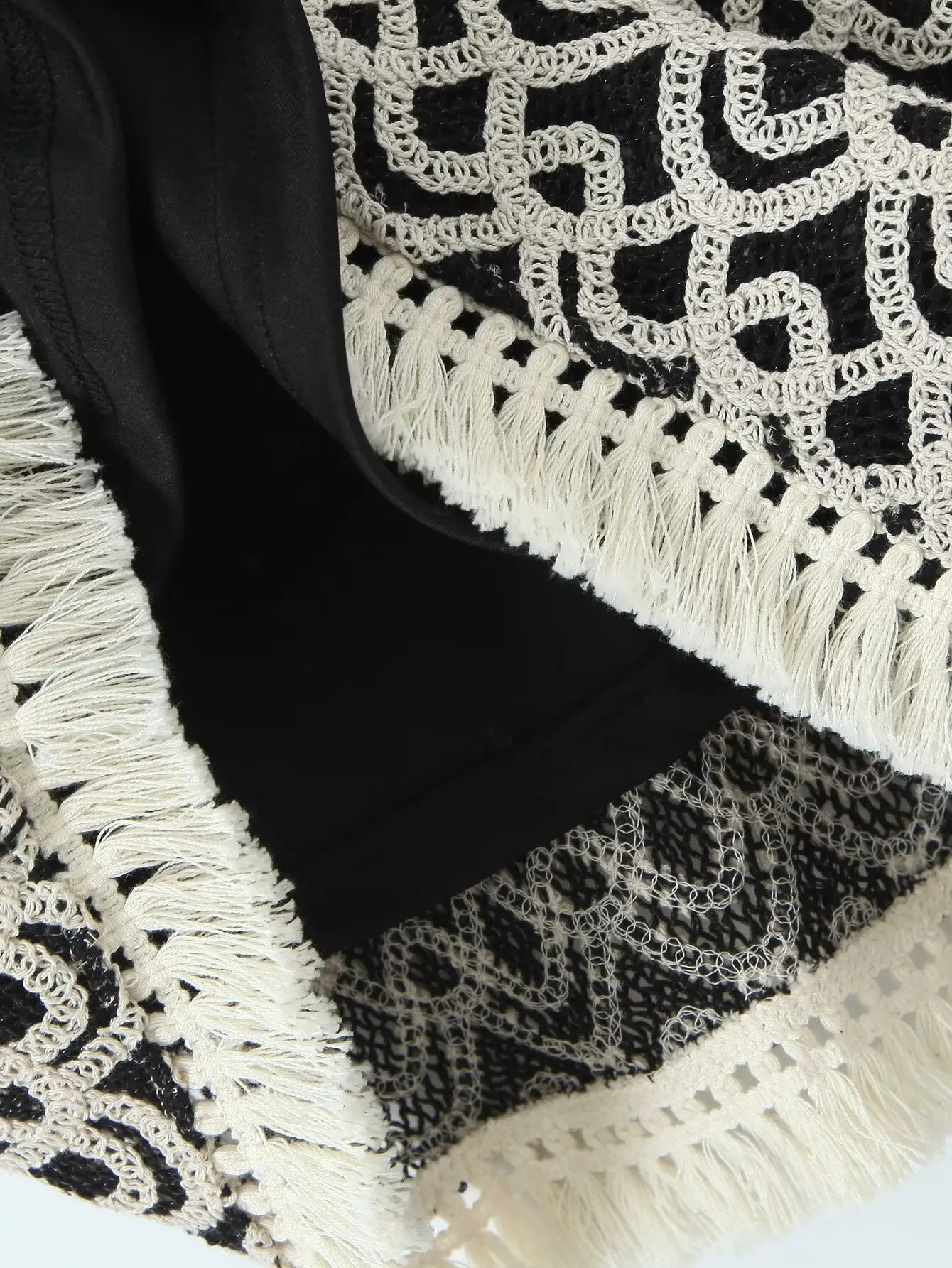 Women's Elegant Patchwork Slim Fit Crochet Vest Suit with Small Tassel Cropped Top Women's Mini Skirt 2 Piece Suit 2024 Summer