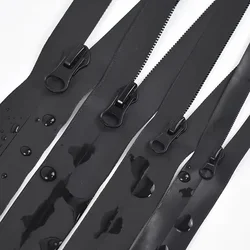 Black Waterproof Invisible Nylon Zippers for Jackets and Bags - Sewing Accessories (Black)