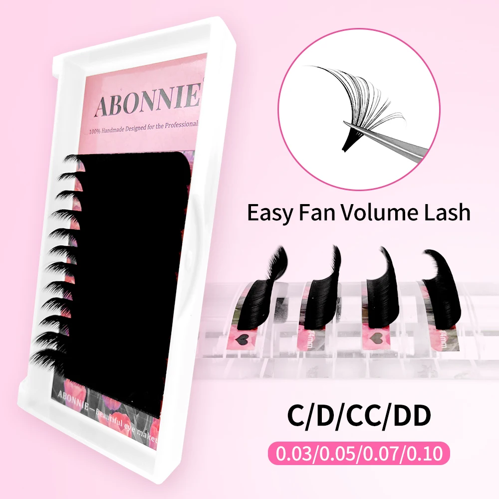 

Abonnie Cashmere Easy Fan Matte Black Lashes Extensions C/CC/D/DD Volume Eyelashes Mega Cilios Fanning