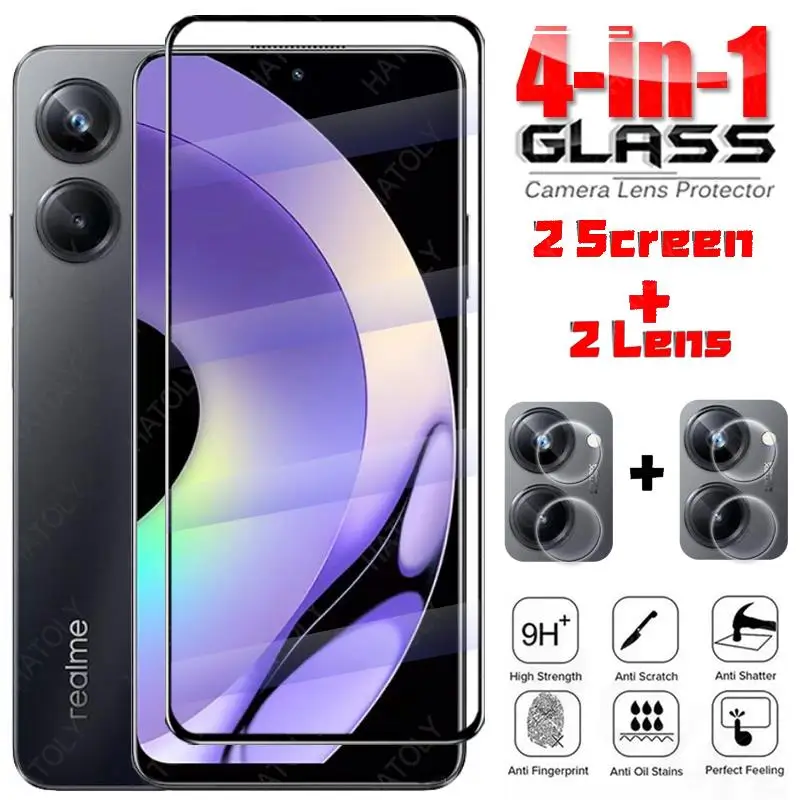 Vetro Per Realme 10 Pro Screen Protector Realme 8 10 Pro Vetro Temperato Full Glue Pellicola Protettiva Per Obiettivo Della Fotocamera Per Realme 10 P