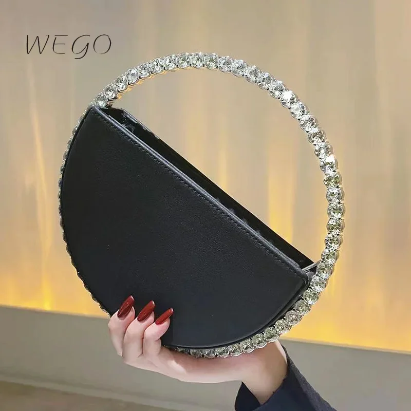 

Round Crystal Diamond Bag Sparkling Clutch Purse Fairy Party Ladies Designer Bags Luxury Sac A Main Femme