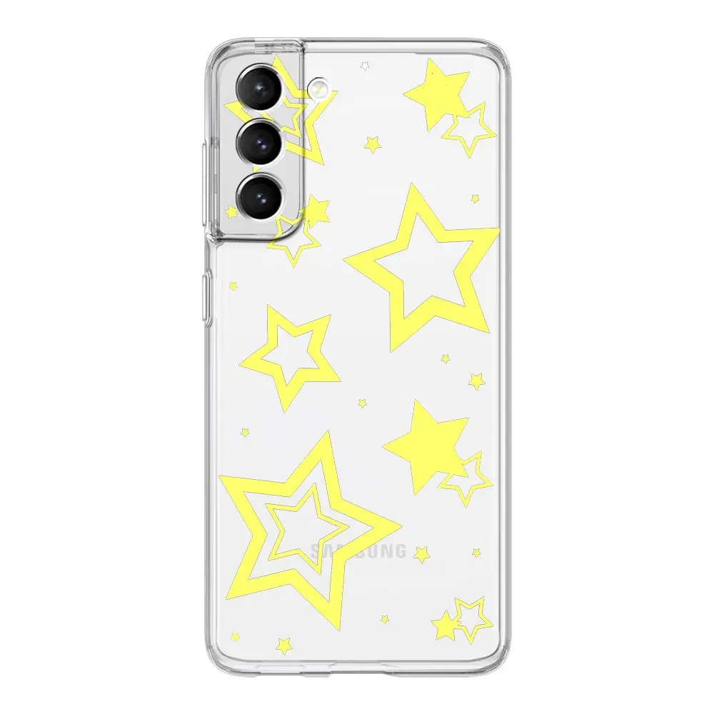 Soft Silicone Clear Phone Case with Stylish Stars Pattern