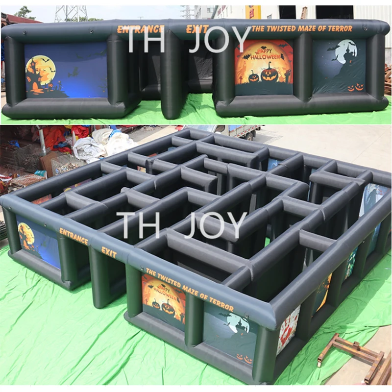 

Free air ship to door! outdoor inflatable haunted house maze,8x8x2m custom made inflatable maze field