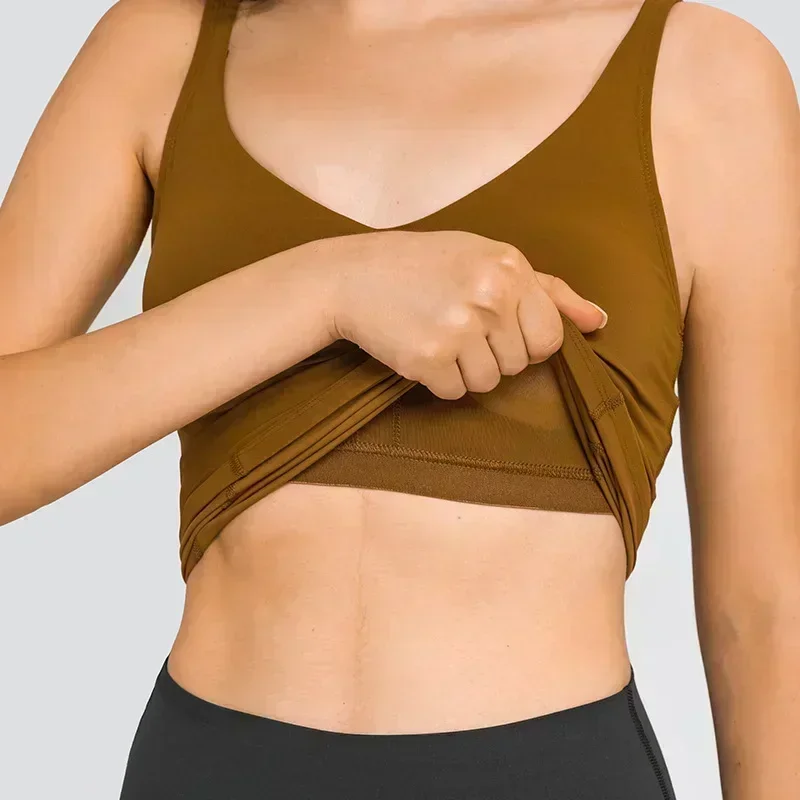 Lemon Align Women Pilates Sports Vest With Chest Pad Sexy Back High Elasticity Breathable Quick-drying Fitness Running Yoga Tops