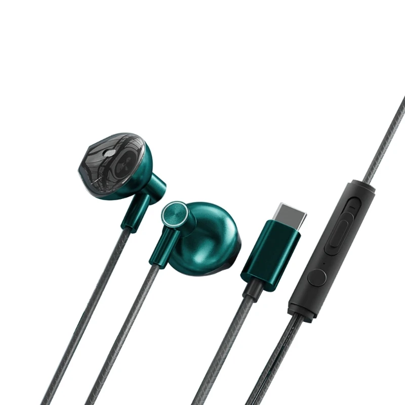 Wired Headphones Heavy Bass In Ear Headphone with Microphone Mobile Earbuds Wire Game Headset 3.5mm/Type-C